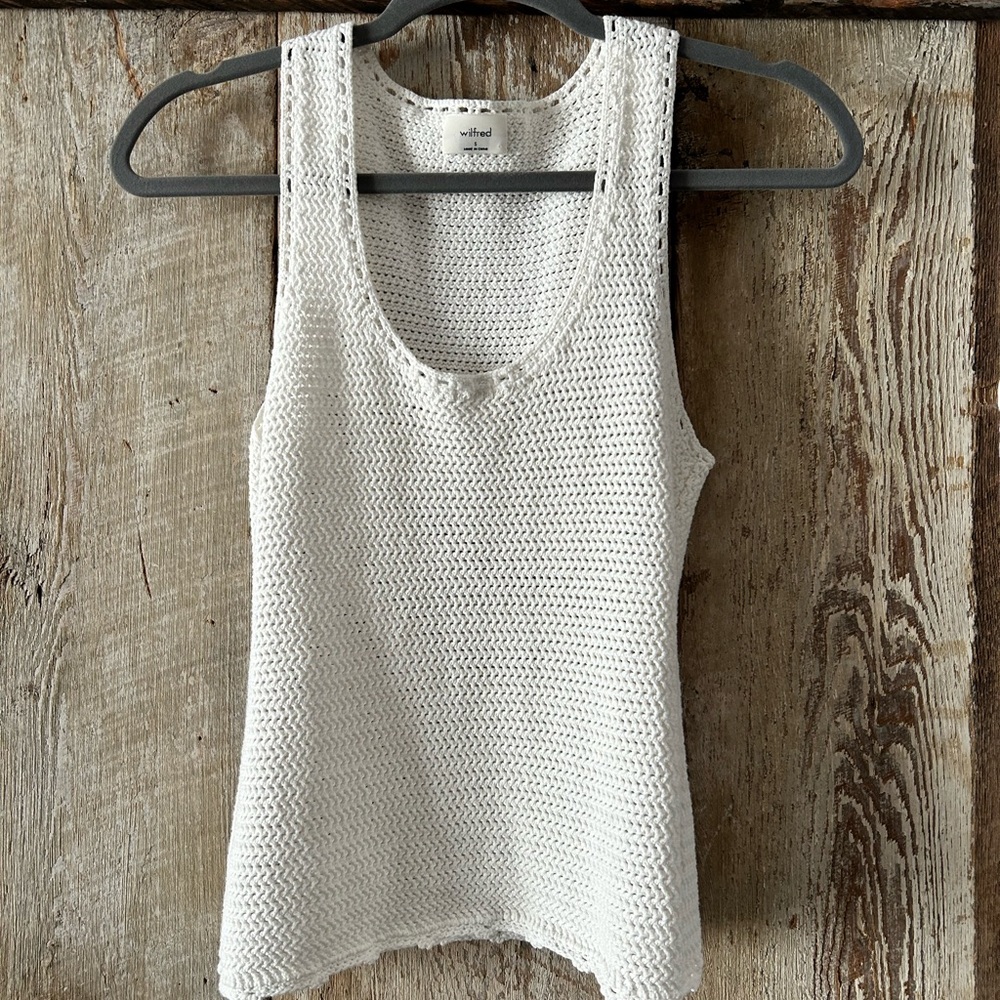 Aritzia Wilfred Valle Crochet top Cream Small